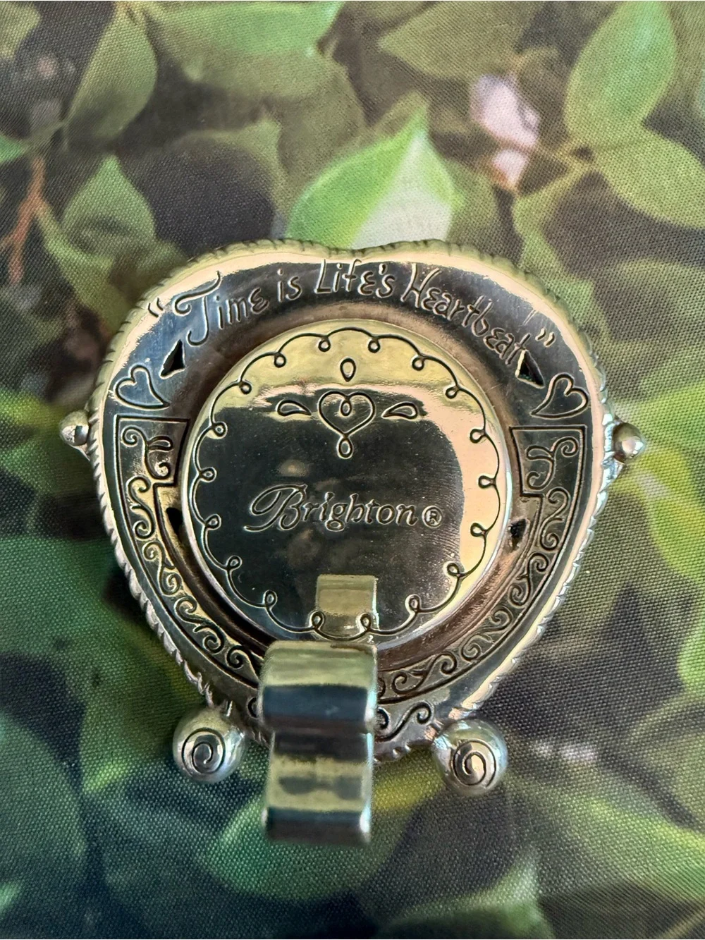 Brighton Silver-Tone Heart Table Clock